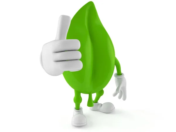 Leaf character with thumbs up — 스톡 사진