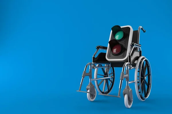 Зеленый светофор с инвалидным креслом — стоковое фото