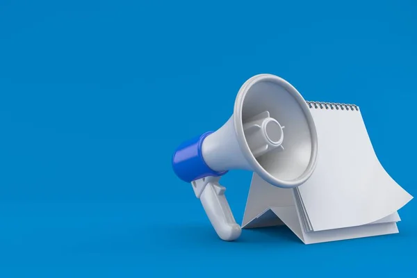 Megafone com calendário em branco — Fotografia de Stock