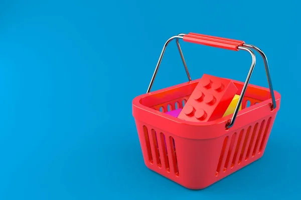 Bloques de juguete dentro de la cesta —  Fotos de Stock