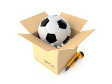 Soccer ball inside package