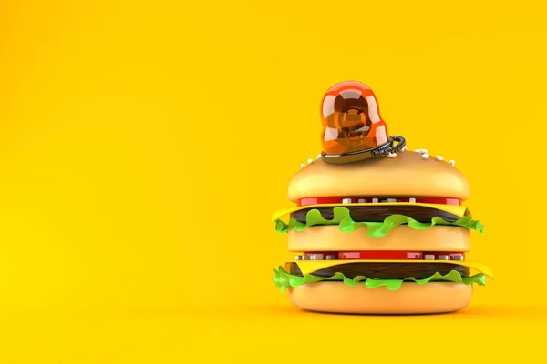 Cheeseburger con sirena di emergenza — Foto Stock