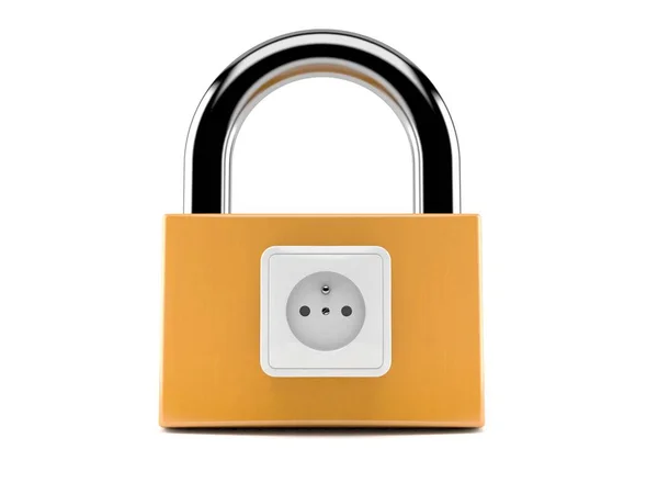 Padlock with electric outlet — Stock Photo, Image