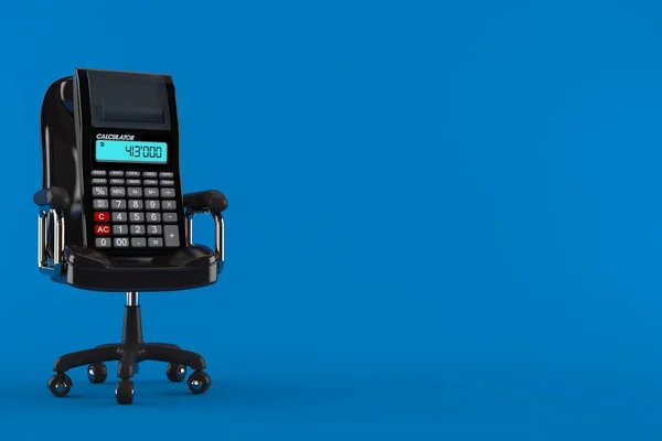 Calculadora Cadeira Negócios Isolada Fundo Azul Ilustração — Fotografia de Stock