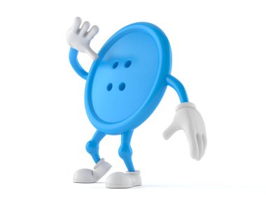 Düğme karakteri beyaz arkaplanda izole edilmiş görünüyor. 3d illüstrasyon