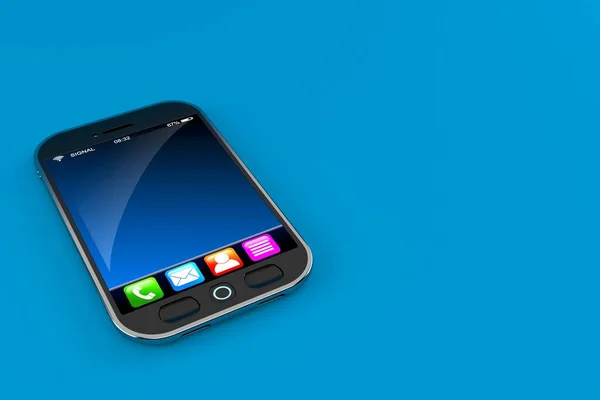 Smartphone Isoliert Auf Blauem Hintergrund Illustration — Stockfoto