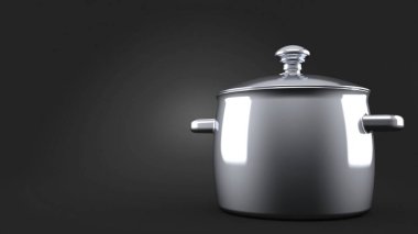 Mutfak çanağı gri arka planda. 3d illüstrasyon