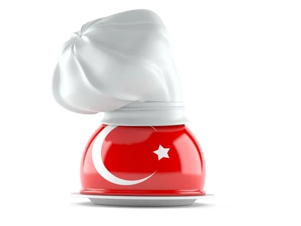 Catering Kuppel Mit Türkischer Flagge Auf Weißem Hintergrund Illustration — Stockfoto