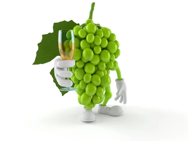 白の背景に隔離されたブドウのキャラクターのトースト 3Dイラスト — ストック写真