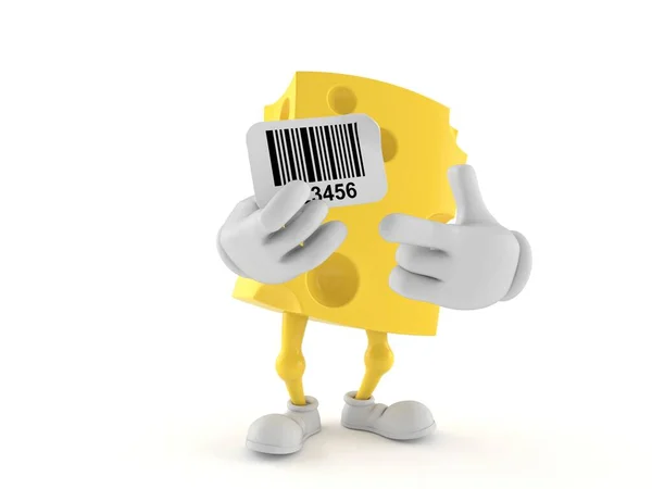 Käsefigur Mit Barcode Isoliert Auf Weißem Hintergrund Illustration — Stockfoto