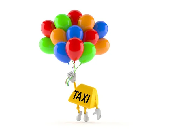 Taxi Znak Létání Balónky Izolované Bílém Pozadí Ilustrace — Stock fotografie