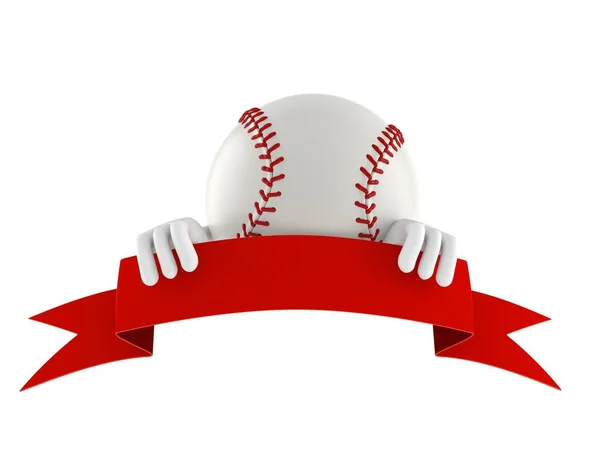 Personnage Baseball Avec Bannière Vierge Isolée Sur Fond Blanc Illustration — Photo