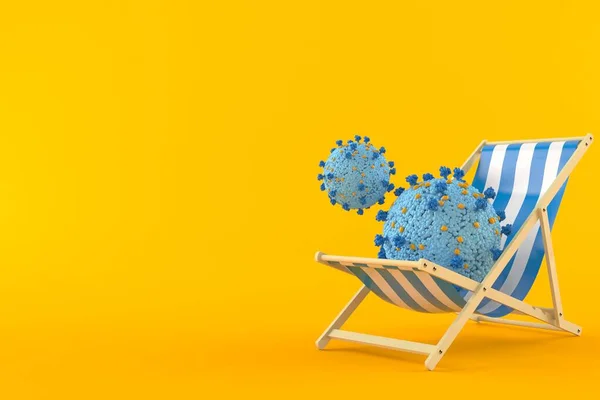 Virus Silla Cubierta Aislado Sobre Fondo Naranja Ilustración —  Fotos de Stock