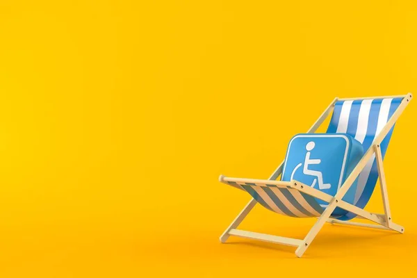 Símbolo Handicap Cadeira Praia Isolada Fundo Laranja Ilustração — Fotografia de Stock
