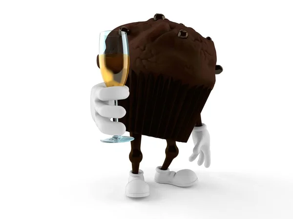 Muffin Carácter Tostado Aislado Sobre Fondo Blanco Ilustración — Foto de Stock