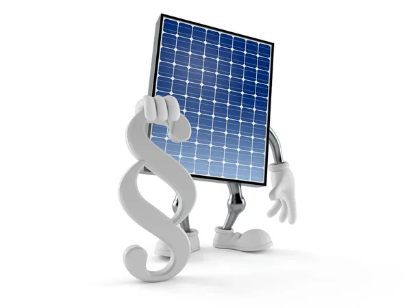 Caráter Painel Fotovoltaico Com Símbolo Parágrafo Isolado Sobre Fundo Branco — Fotografia de Stock