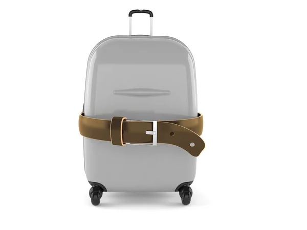 Suitcase Tight Belt Isolated White Background Illustration — Stock Photo, Image