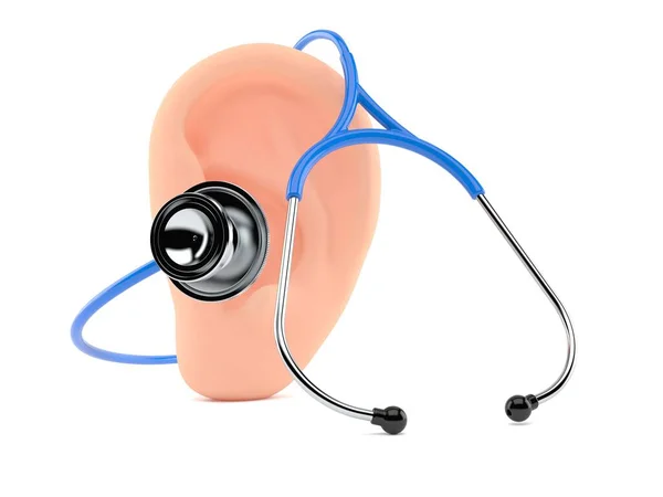 Ear Stethoscope Isolated White Background Illustration — Stock Photo, Image