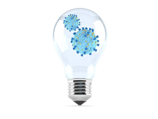 Virus Light Bulb Isolated White Background Illustration — Stock Photo, Image