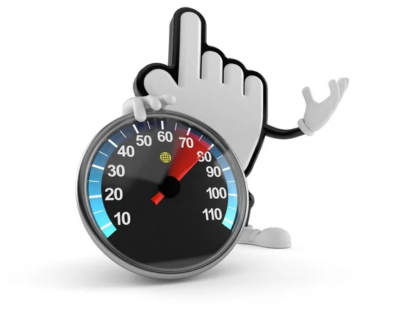 Cursor Character Speed Meter Isolated White Background Illustration — Stock Photo, Image