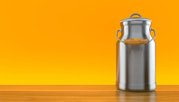 Milk Can Orange Background Illustration — Stock Photo, Image