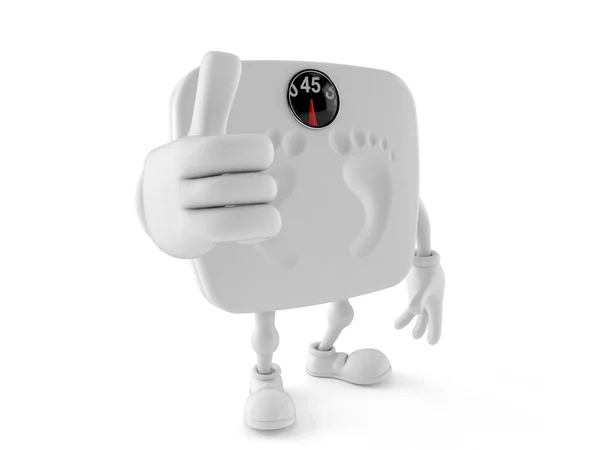 Weight Scale Character Thumbs Isolated White Background Illustration — Stock Photo, Image