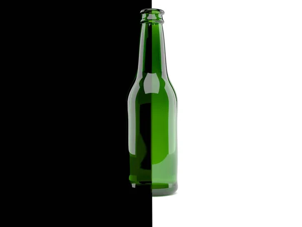 Зелена Скляна Пляшка Чорно Білому Тлі Ілюстрація — стокове фото