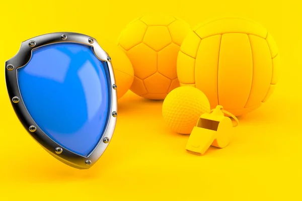 Sport Hintergrund Mit Schutzschild Orange Farbe Illustration — Stockfoto