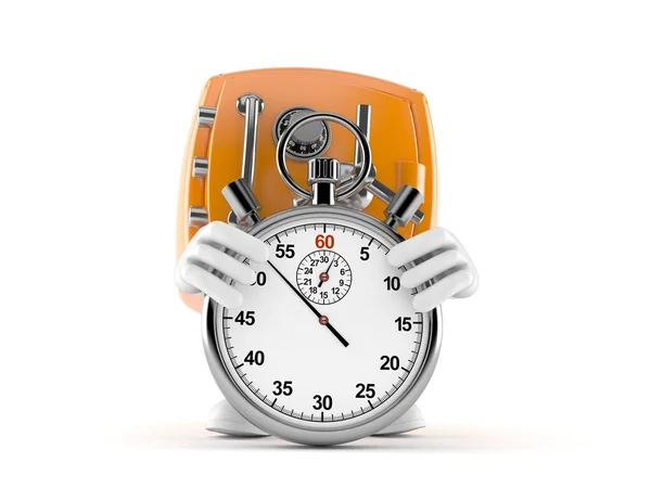 Safe Character Stopwatch Isolated White Background Illustration — Stock Photo, Image