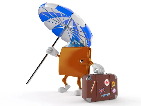 Wallet Character Suitcase Isolated White Background Illustration — Stock Photo, Image