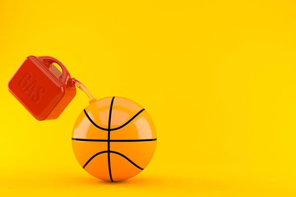 Basketballball Mit Benzinkanister Isoliert Auf Orangefarbenem Hintergrund Illustration — Stockfoto
