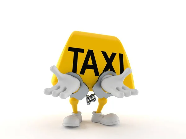 Kelepçeli Taksi Karakteri Beyaz Arka Planda Izole Edilmiş Illüstrasyon — Stok fotoğraf
