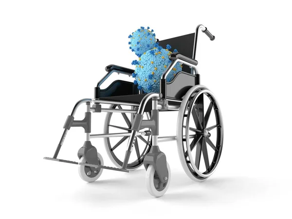 Virus Mit Rollstuhl Isoliert Auf Weißem Hintergrund Illustration — Stockfoto