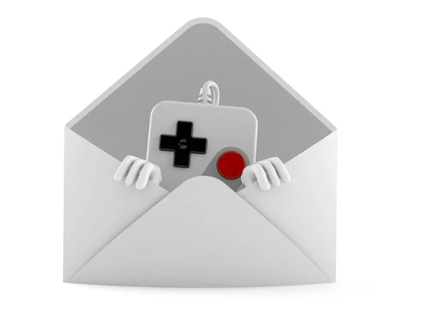 Zarfın Içindeki Oyun Alanı Karakteri Beyaz Arkaplanda Izole Edilmiş Illüstrasyon — Stok fotoğraf