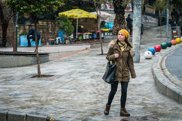 Nieve en Kadikoy, Estambul — Foto de Stock