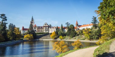 Pruhonice Chateau ve Çek Cumhuriyeti'nde Park