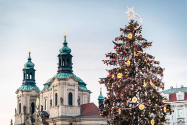 Noel ağacına Prag eski şehir Meydanı