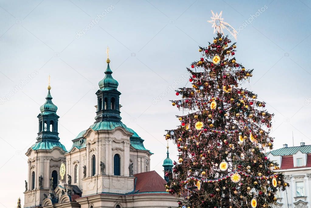 Christmas tree on Prague Old Town Square