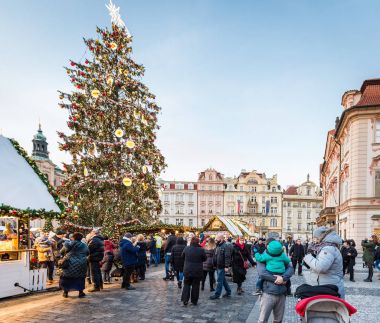 Noel ağacı Prag eski şehir Meydanı