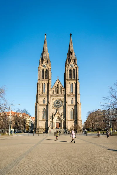 Kilise Saint Ludmila Namesti Miru Square, Prag — Stok fotoğraf