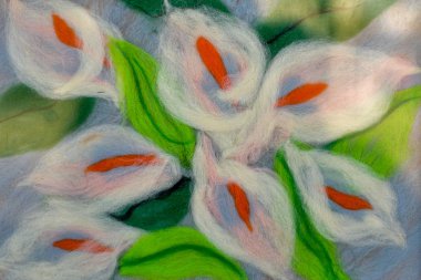 yün - çağdaş sanat - el yapımı keçe. Resim.