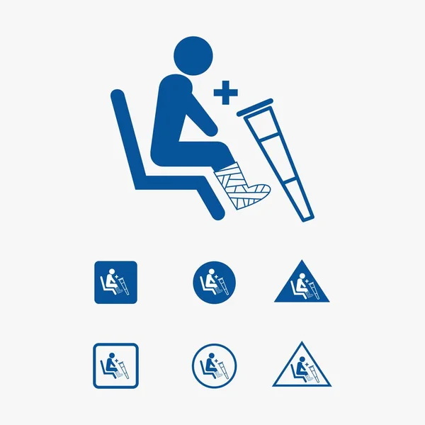 Icono Asiento Prioritario Ilustración Para Discapacitados Físicos — Vector de stock