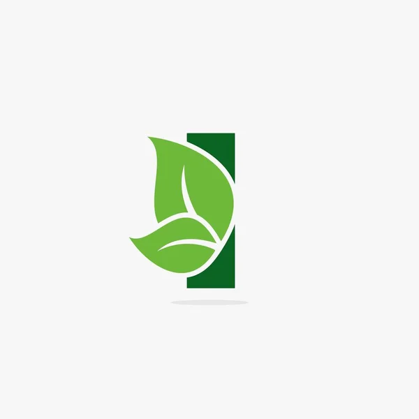 Brief Grünes Blatt Logo Illustration — Stockvektor