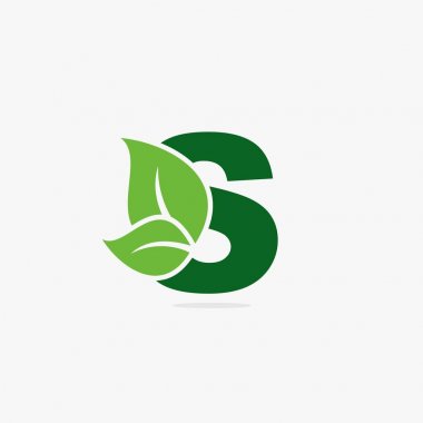 Letter green leaf logo illustration. clipart