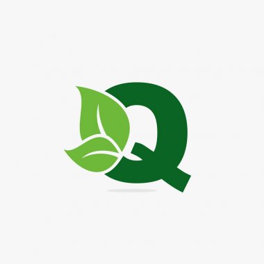 Mektup yaprak yeşil logo illüstrasyon.