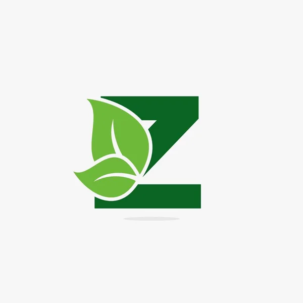 Lettera Foglia Verde Logo Illustrazione — Vettoriale Stock