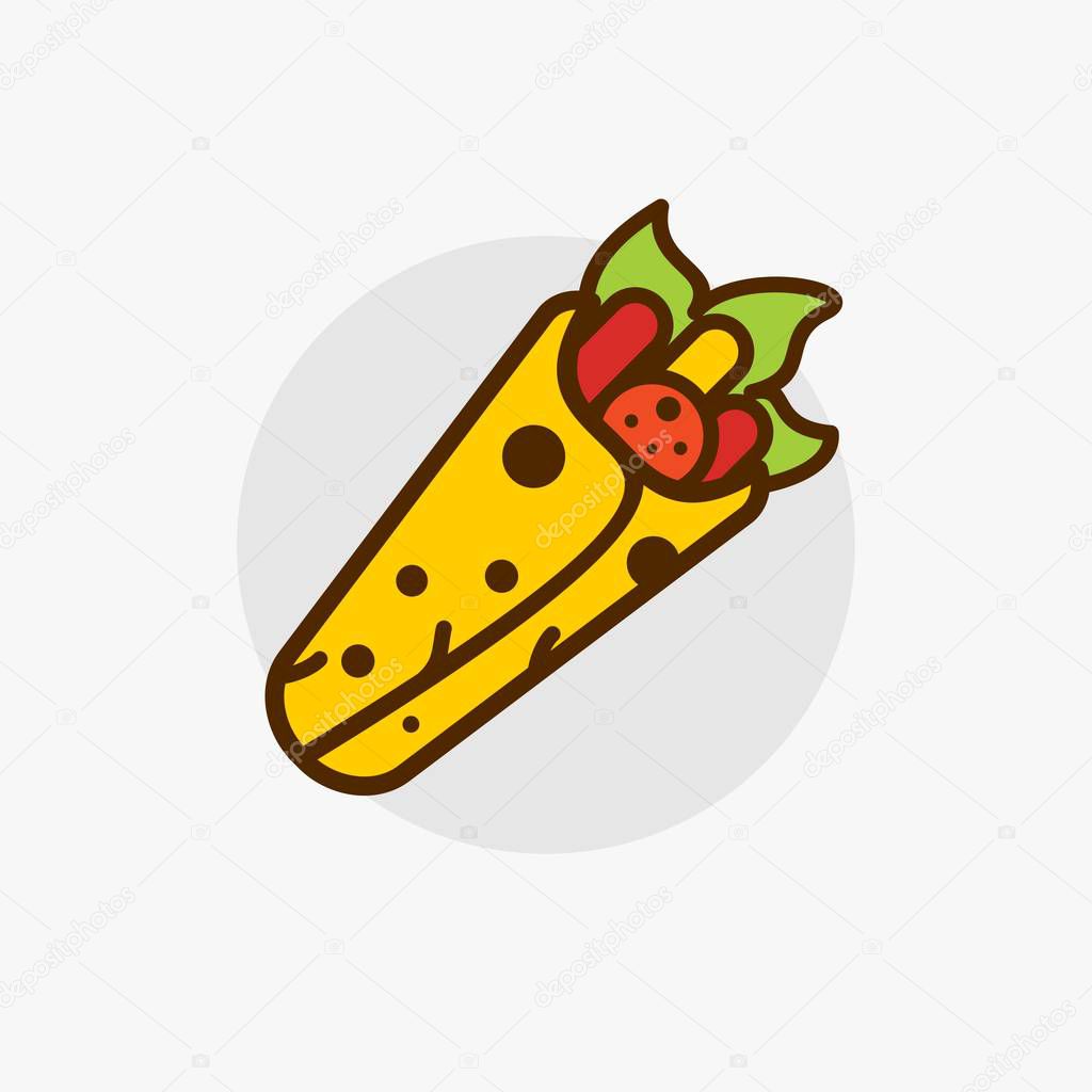 Kebab fast food vector illustration.