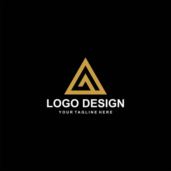 Hegyi Absztrakt Logó Design Vektor Háromszög Elvont Ikon Illusztráció Levél — Stock Vector