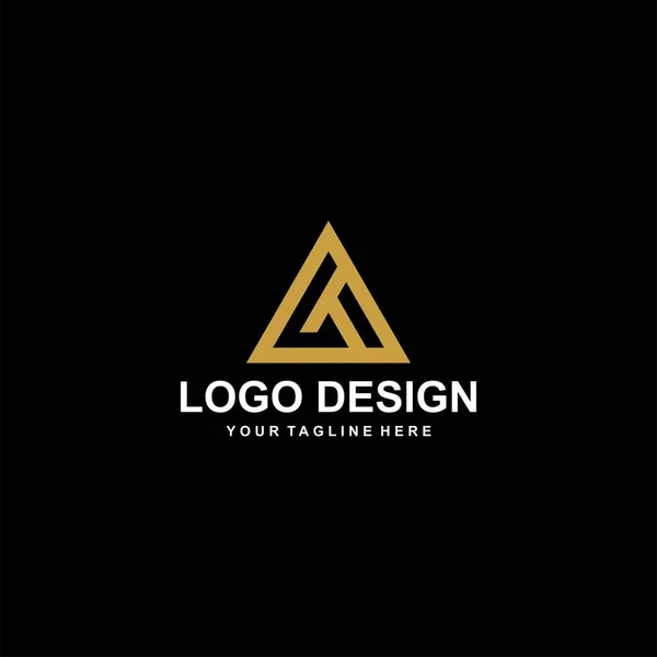 Hegyi Absztrakt Logó Design Vektor Háromszög Elvont Ikon Illusztráció Levél — Stock Vector