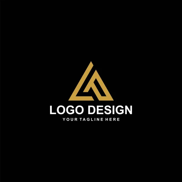 Montanha Vetor Design Logotipo Abstrato Ilustração Abstrata Ícone Triângulo Carta — Vetor de Stock